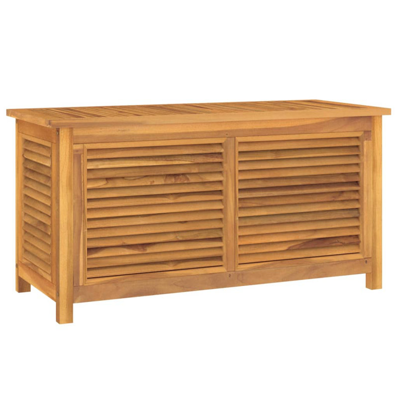VidaXL Teak Solid Wood Deck Box in Brown Wayfair